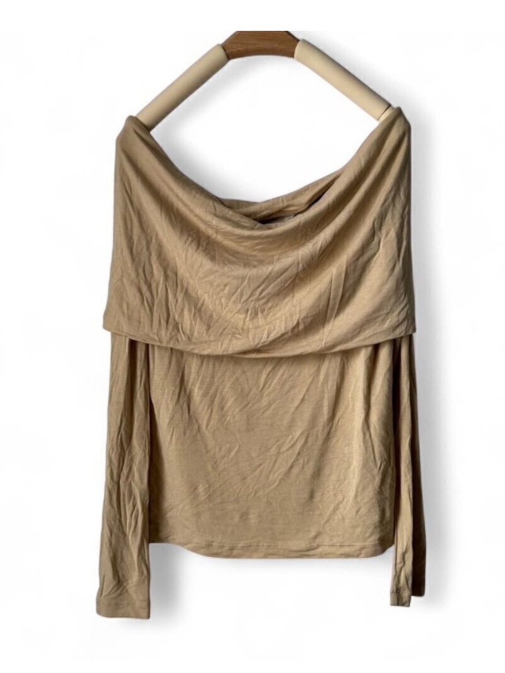 Oak + Fort Tan off the shoulder top